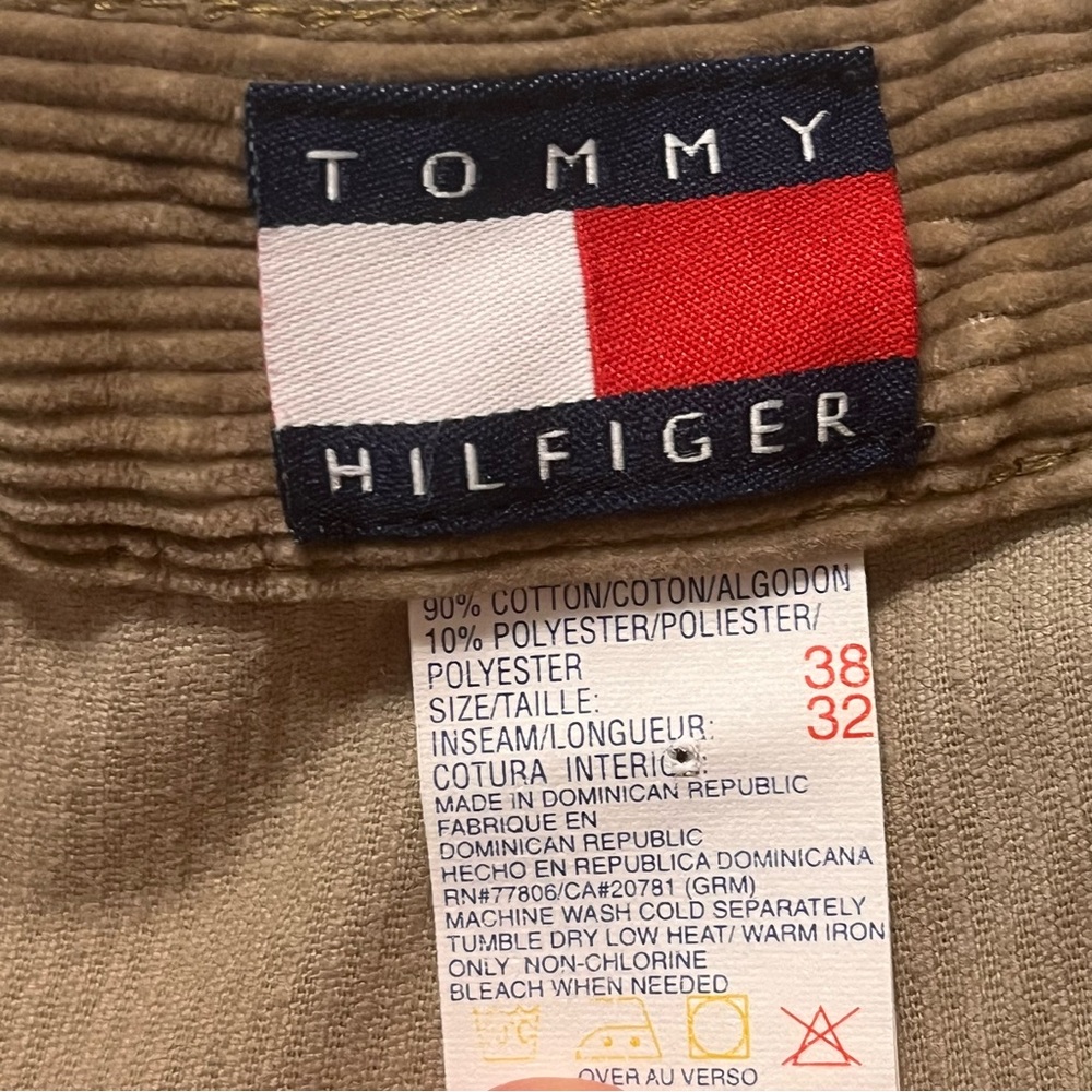 VTG Tommy Hilfiger Pants Men 38x28 Brown Corduroy Relaxed Wide Leg Baggy 90s Y2K - Picture 10 of 15
